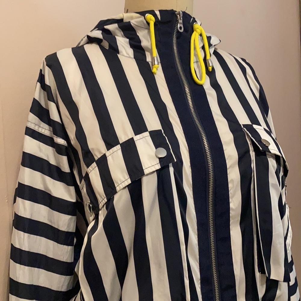 Zara Striped Jacket w/ Neon Drawstrings - Picture 3 of 7